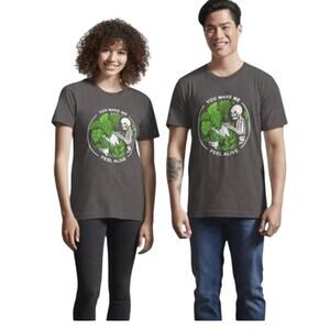 Bella+Canvas Skeleton You Make Me Feel Alive Plant Graphic Tee Heather Black S